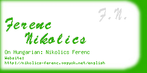 ferenc nikolics business card